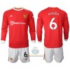 Maglia da Calcio a Maniche Lunghe Manchester United Paul Pogba 6 Casa 2021-22 per Bambino